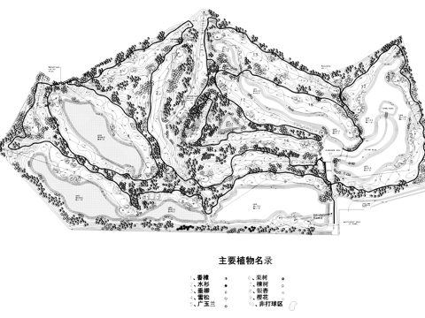双山高尔夫球场景观平面CAD施工图cad施工图