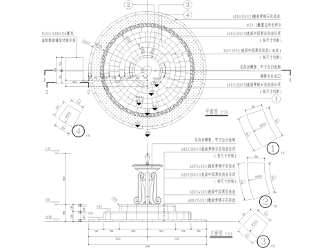 欧式水景 喷泉 涌泉雕塑 跌水叠水 水池cad施工图