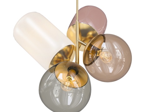  糖果现代气球玻璃吊灯3d模型 