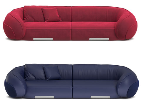  现代简约双人沙发 双人沙发 简约沙发 抱枕3d模型 