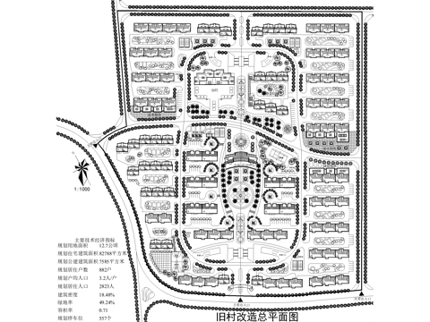 乡村规划总平面图 乡村改造 乡村振兴 居住区规划cad施工图