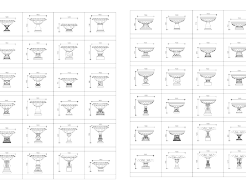 室外花盆花钵景观小品CAD图块图库cad施工图