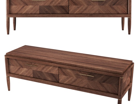  丹通图案媒体柜3d模型 