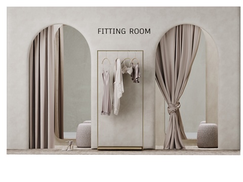  服装店试衣间3d模型 