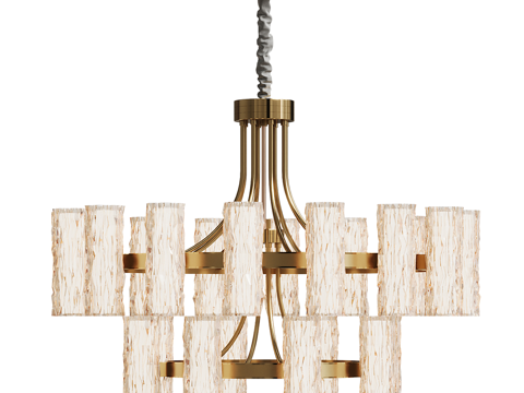  现代简约轻奢吊灯 吊灯 简约吊灯 玻璃吊灯 灯3d模型 