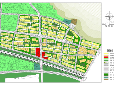 乡村规划平面图 道路交通规划图 现状图 村建设规划cad施工图