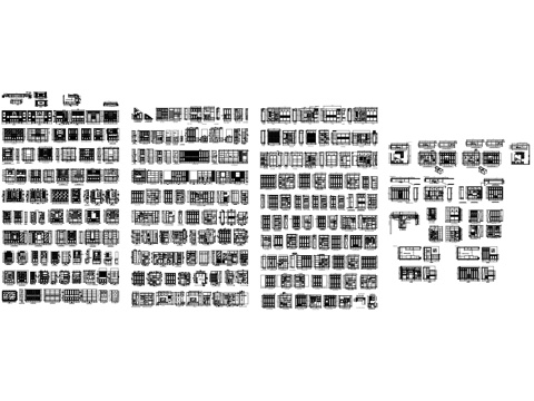 室内柜子衣柜鞋柜书柜酒柜家具图块CAD施工图集cad施工图