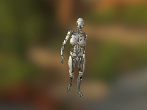  新女性机器人动画3d模型 