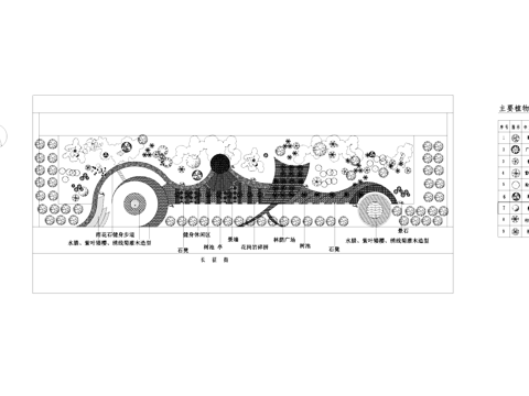 临街道路景观植物绿化平面CAD施工图cad施工图