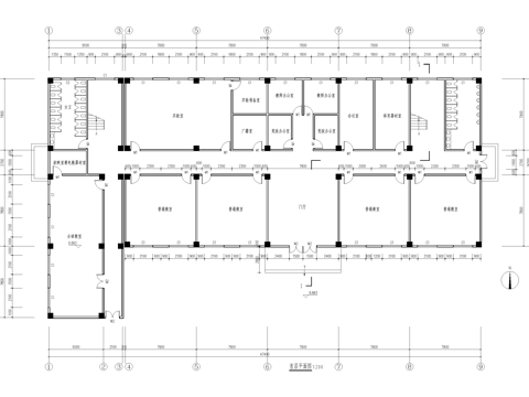 四层教学楼学校建筑cad施工图