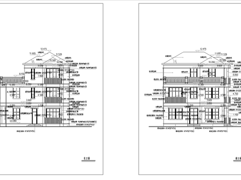 乡村自建房别墅建筑  最新全套施工图设计cad施工图cad施工图