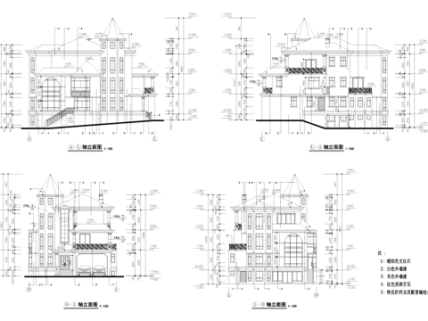 别墅建筑CAD施工图集cad施工图