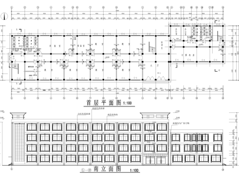 四层中学教学楼学校建筑cad施工图