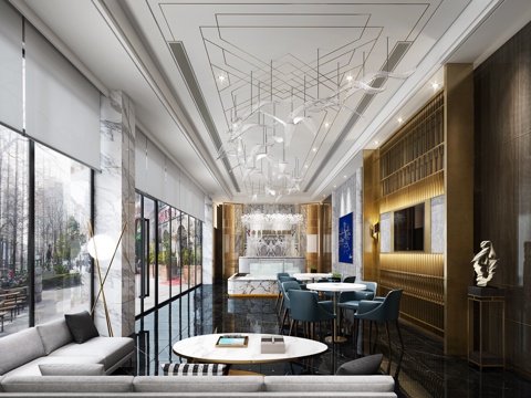  现代售楼部3d模型 