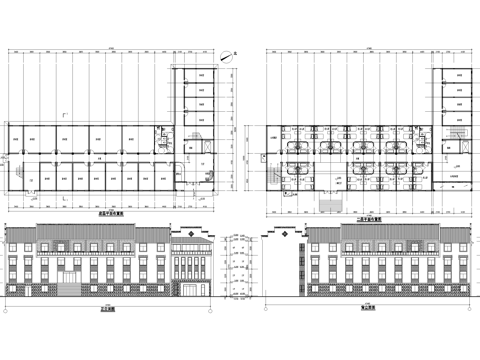 四层养老院敬老院建筑 老年服务中心综合办公楼cad施工图