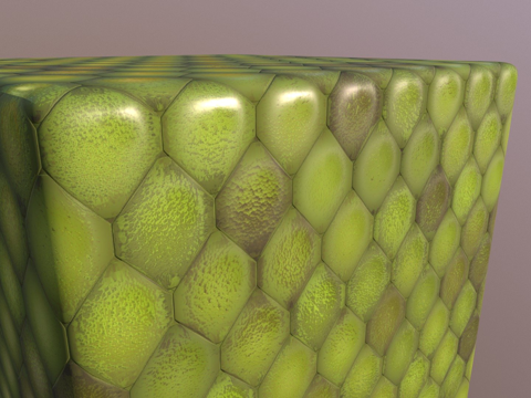  立方体壁虎皮肤物理渲染3d模型 