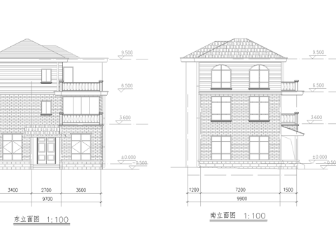  乡村自建房别墅建筑 最新全套施工图设计cad施工图 