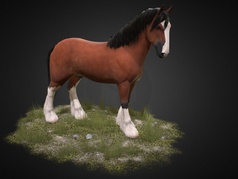  战马3d模型 