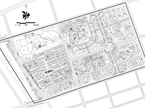 城市控制性详细规划总平面图cad施工图