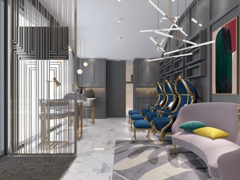  后现代美甲店3d模型 