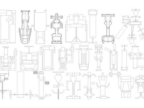 运动器材 休闲健身训练设施cad施工图