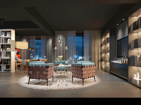  现代咖啡店模型3d模型 