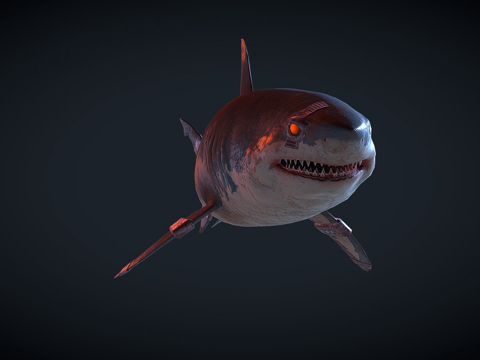  火星鲨鱼3d模型 