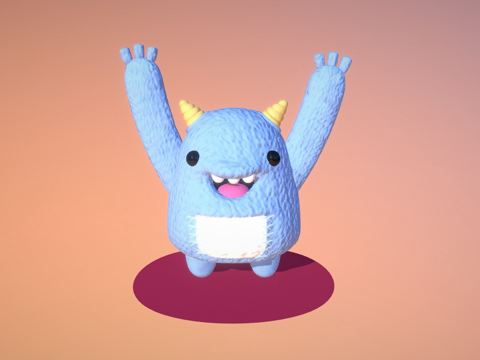  毛绒怪物3d模型 