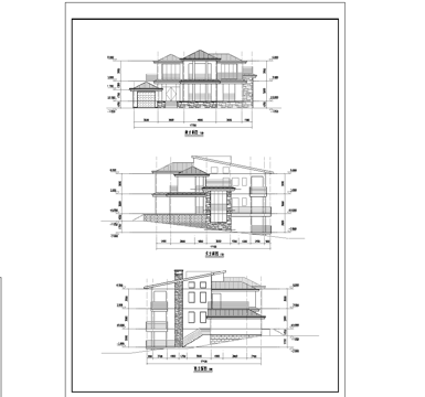  乡村自建房别墅建筑 最新全套施工图设计cad施工图 