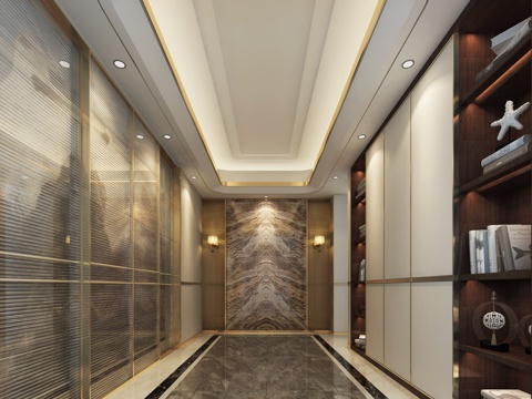  现代别墅玄关3d模型 