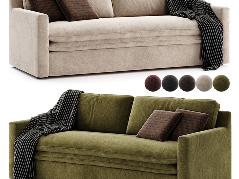  三人沙发3d模型 