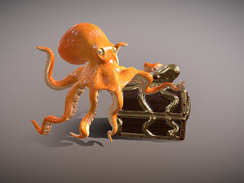  章鱼3d模型 