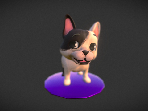  法国斗牛犬高多边形3d模型 