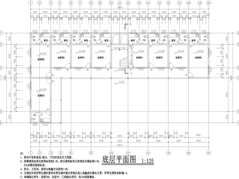 三层养老院敬老院建筑 老年公寓cad施工图