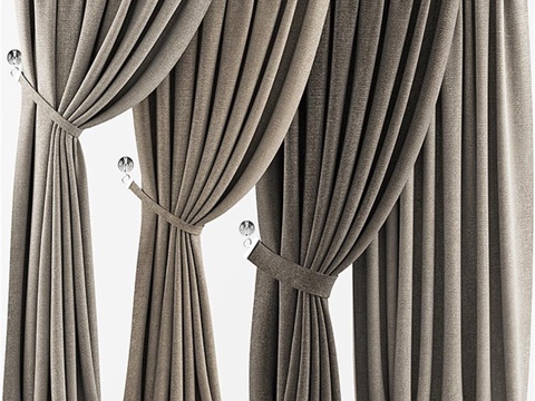  现代窗帘模型3d模型 