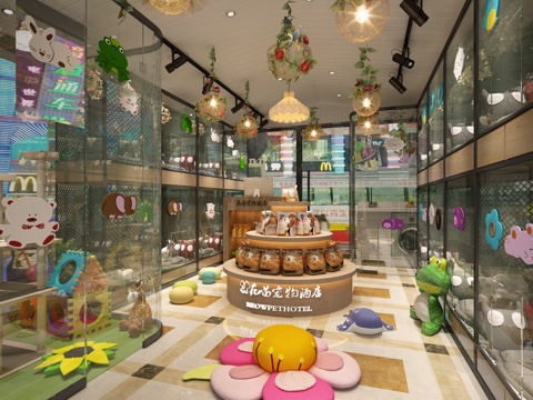  宠物店猫舍酒店3d模型 