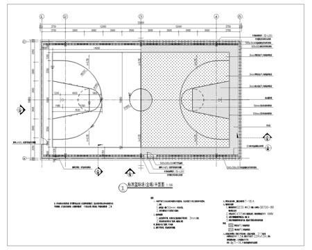 室外球场CAD施工图 篮球网球足球场cad施工图
