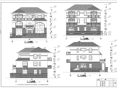  乡村自建房别墅建筑 最新全套施工图设计cad施工图 
