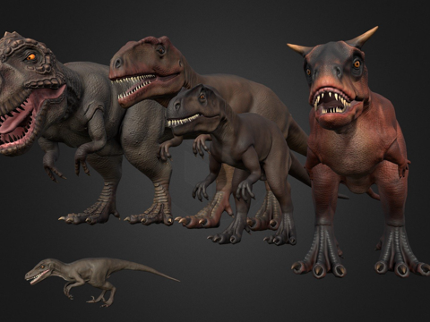  兽脚类恐龙包3d模型 