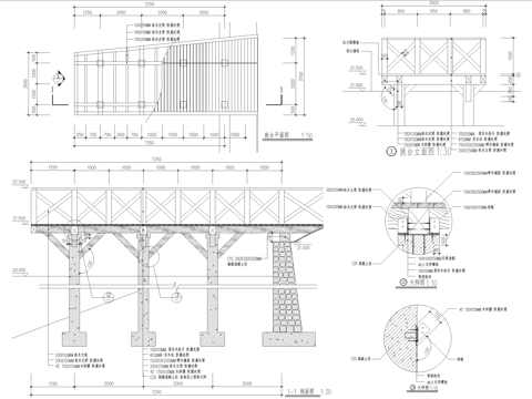 木平台 亲水台 观景台 挑台cad施工图cad施工图