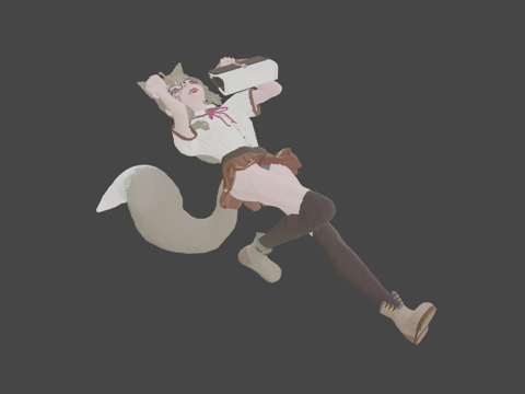  我的世界高中狐狸女孩3d模型 