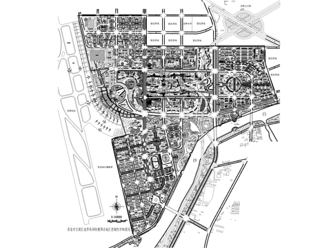 空港区机场陆侧城市规划总平面图cad施工图