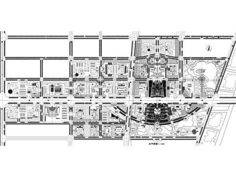 行政文化中心城市规划平面图cad施工图