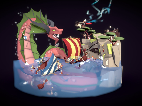  雷神与尘世巨蟒之战3d模型 