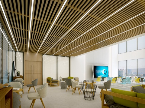  众创空间路现代演示厅3d模型 