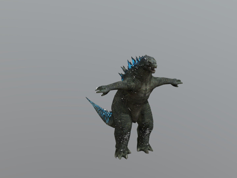  哥斯拉 2014 T姿势3d模型 