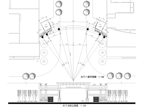 门头 小区入口大门 门楼cad施工图