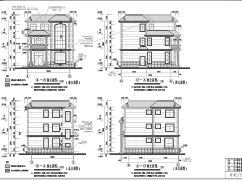乡村自建房别墅建筑 最新全套施工图设计cad施工图