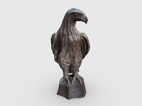  鹰雕塑激光雷达3d模型 