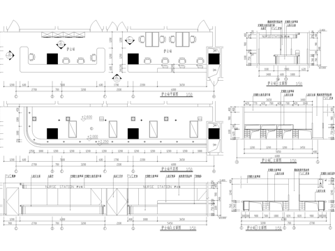 医院 护士站 服务咨询台cad施工图